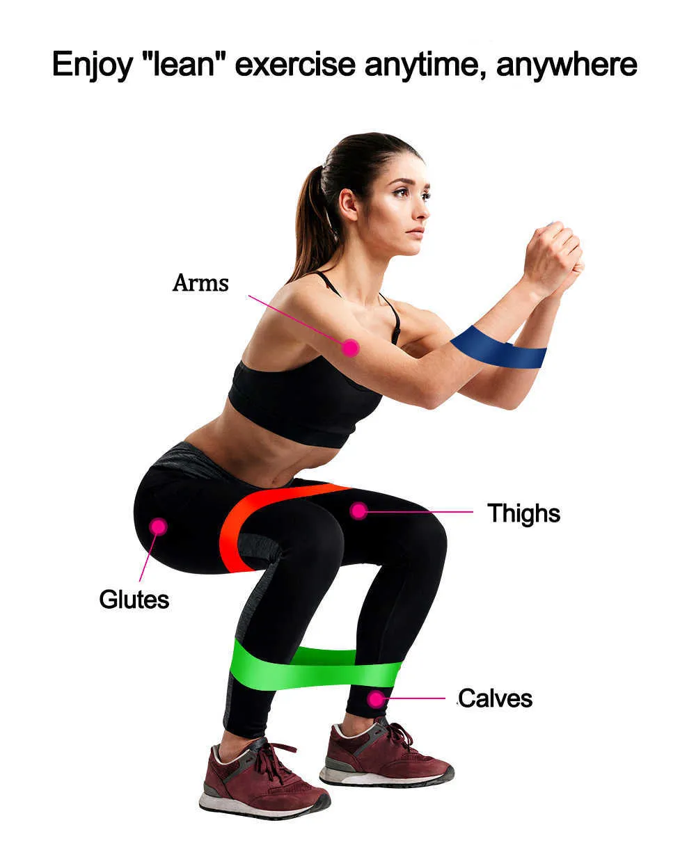 5 uds bandas de goma de entrenamiento en forma de anillo bandas de resistencia de látex Yoga gimnasio fuerza elástica Fitness glúteos Squat H1026