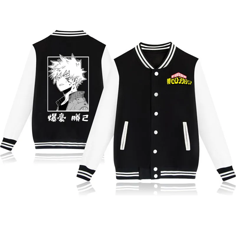 Men Baseball Mundur Sportswear Autumn Bomber Kurtka My Hero Academia Bakugou Katsuki Print Hip Hop Men Coats309t