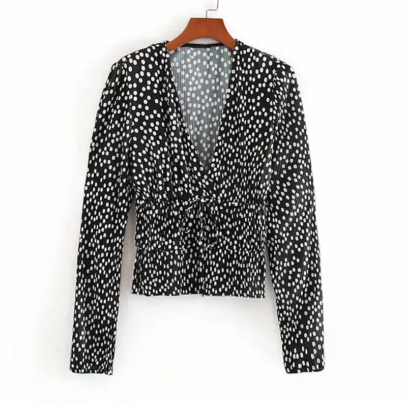 Vintage zoete luipaard print blouses mode v-hals lange mouw elastische taille vrouwelijke shirts Blusas chique tops 210430