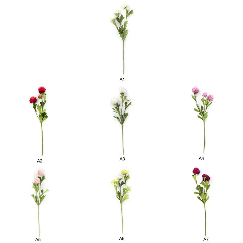 Künstliche Ranunkeln, 42 cm lang, fühlen sich echt an, Seidenblumen für Hochzeitsdekoration, dekorative Kränze278h
