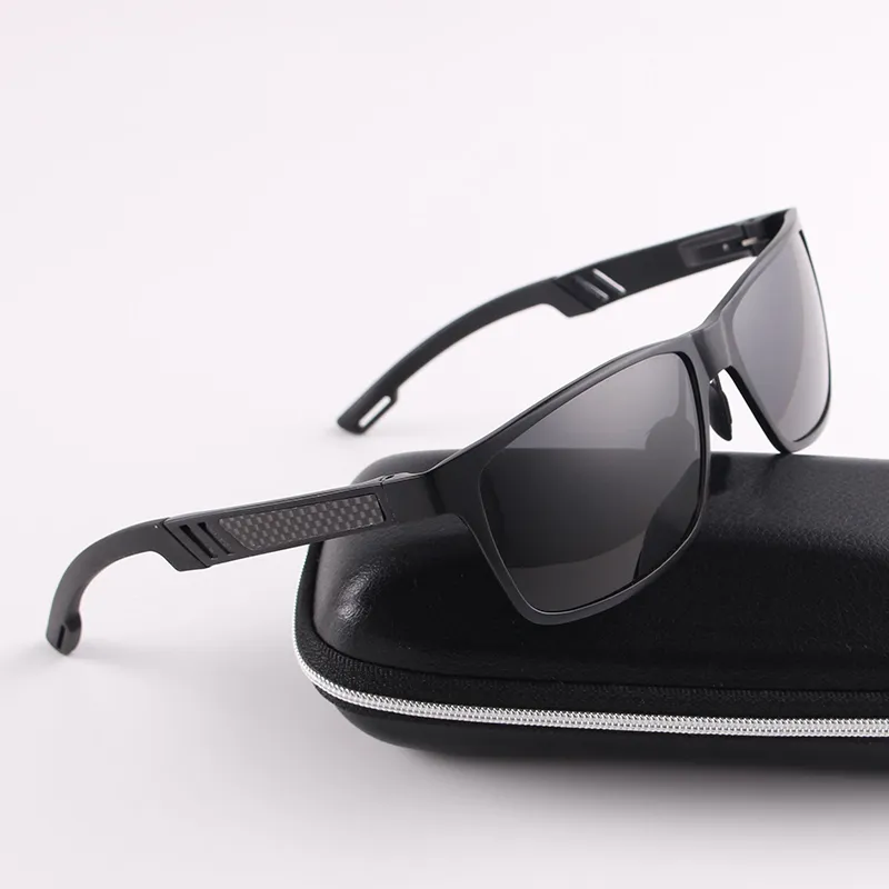 Män polariserade solglasögon HD aluminium magnesiummärke utomhussport som kör fiske 57 mm glasglasögon oculos de sol spegel med250V