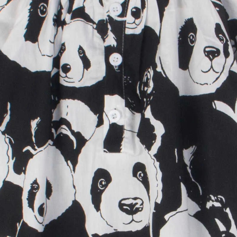 Bärenführer Lässige Frühlingskleider für Mädchen Herbst Mädchen Mode Cartoon Panda Kostüme Party Mode Kleidung für 2-7 Jahre 210708