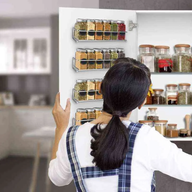 étagère murale organisateur simple couche assaisonnement suspendu étagère de stockage d'épices pour la maison restaurant cuisine salle de bain 211112