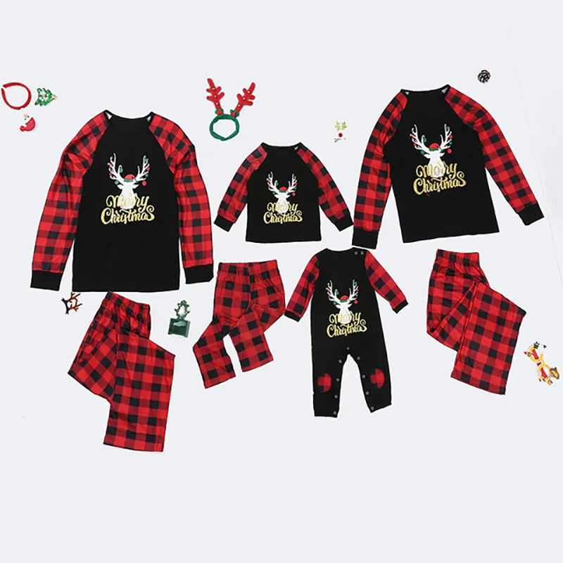 Menoea Family Clothing Set Matching Tenits Cartoon Christmas Imprimé Habots Mom and Daughter Matchings Clothes Pyjamas Parentc2182530