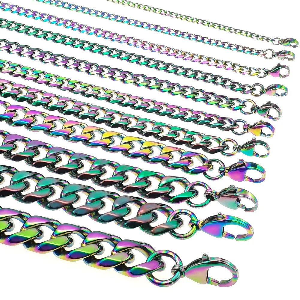 Панк бедрополовный светящийся звенья цепь Симфония гранж декоративный DIY для велосипедных джинсов для ожерелья для ключей Ювелирные изделия для одежды; 3 ~ 16 мм