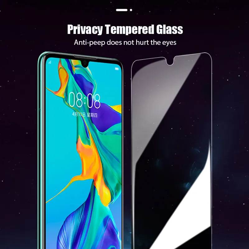 Privacidade Vidro Temperado para Huawei Y5 Y9 Y6 Prime 2018 P10 Protetor de Tela Anti-Espião para Huawei Y7 Pro 2019 P8 Lite Nova 5