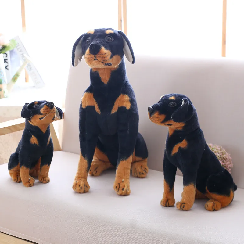 2366CM Simulation Rottweiler Dog Plush Toy Stuffed Soft Animal Mighty Doggy Pillow Christmas Gifts Girls Kids Valentine Present6419286