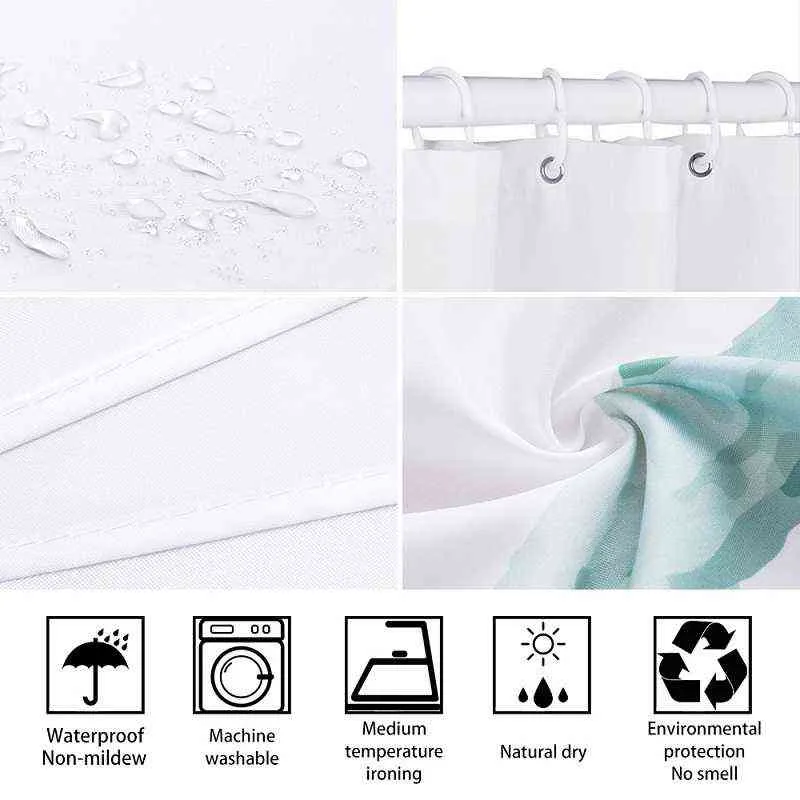 Customized Shower Curtain Po Print Bathroom Curtains Polyester Fabric 1/3/Set Bath Mat Toilet Cover Carpet Drop 211116