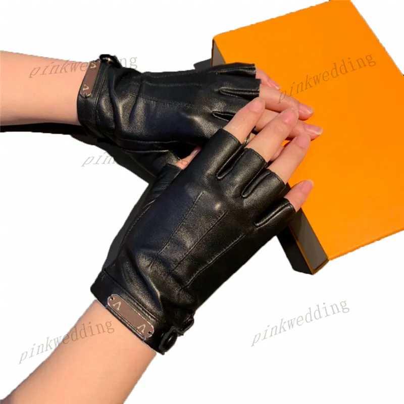 Classic Short Fingerless Gloves Super Soft Leather Mitten Autumn Winter Warm Mittens Lady Motorcycling Windproof Glove265J
