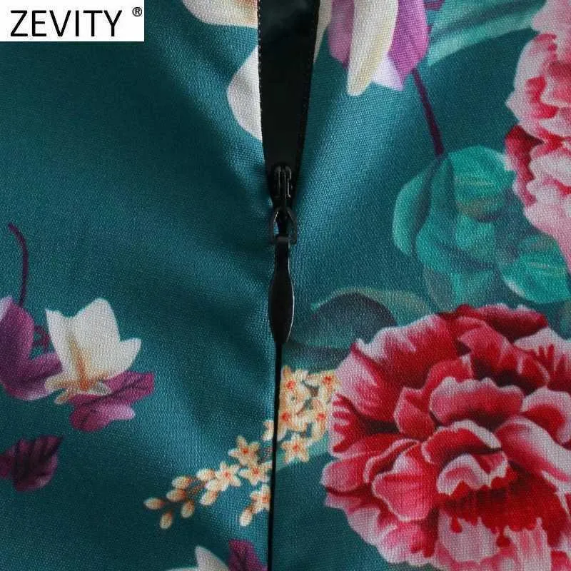 Zevity Women Sweet Agarciレースのフリル中空アウト花柄ミニドレスFemme Bow Tieカジュアルスリムヴェスティドコート服DS4900 210603