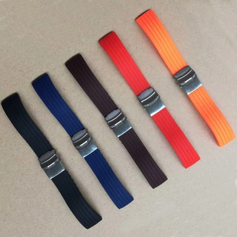 Watch Bands High Quality Rubber Strap Diving Silicone Watchbands 16mm 18mm 20mm 22mm 24mm Waterproof Men Women Bracelet1956