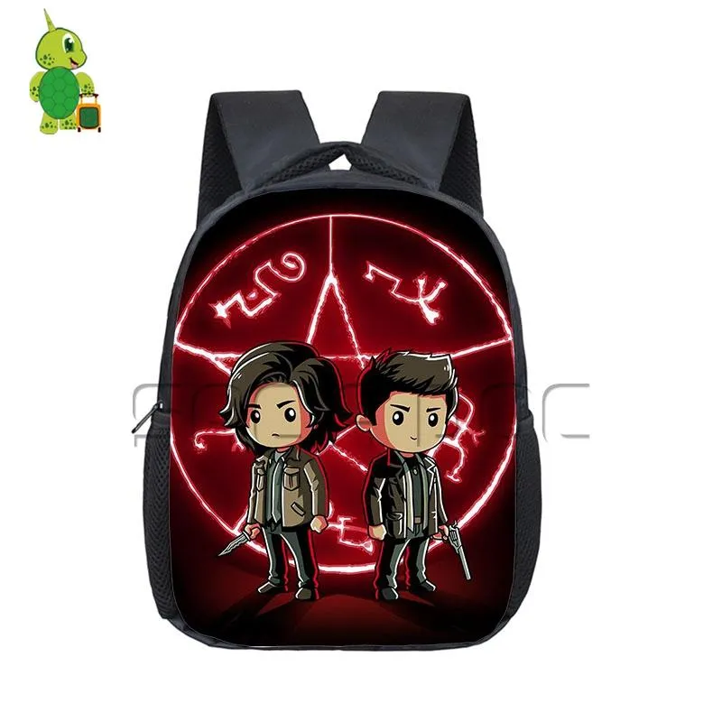 Rucksack Supernatural Winchester Bros Sam Dean Kinder Schultaschen Jungen Mädchen Studenten Cartoon Kindergarten2383