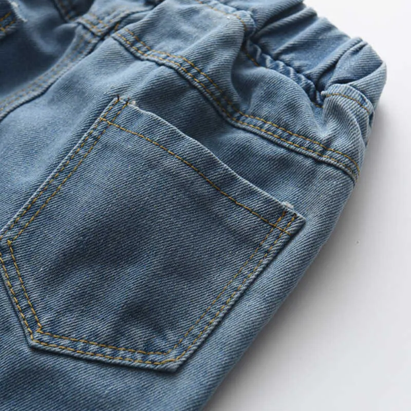 ベアリーダーキッズカジュアルジーンズ秋の女の子男の子のハートプリントジーンズ子供のファッションレギンス210708のための緩いズボン