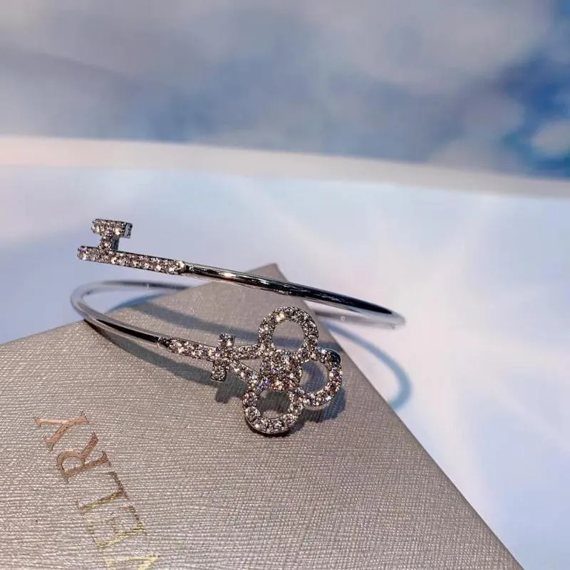 Trendy Luxury Stackable Bangle Cuff For Women Wedding Full Cubic Zircon Crystal CZ Dubai Bracelet Party Jewelry S0544299U