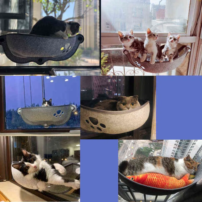 판매 애완 동물 해먹 침대 베어링 20kg 고양이 창 Lounger 흡입 선반 편안한 족제비 침대 211111