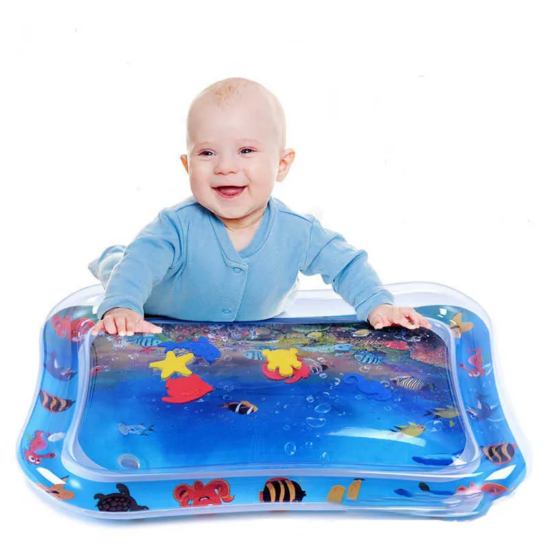 Tapis de jeu gonflable pour bébé Tapis de pulvérisation d'eau pour bébé Activité pour tout-petits Tapis de jeu Centre Ventre Gym Jouets 210909