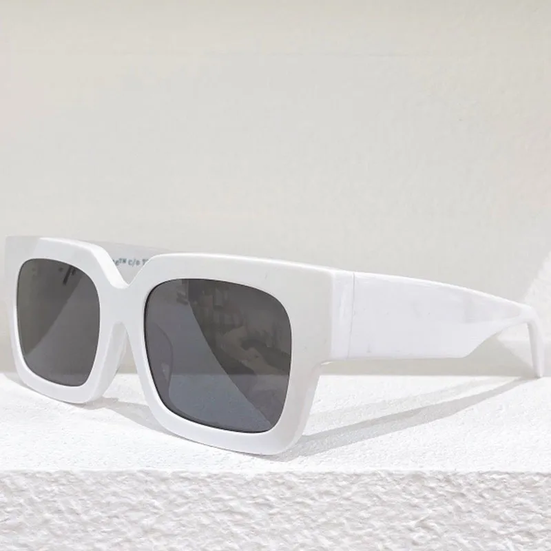 Óculos de sol OW40014 Mens Moda Clássico Placa Grossa Preto Branco Quadrado Designer FF Sun Óculos Casual All-Match Férias 55-209S