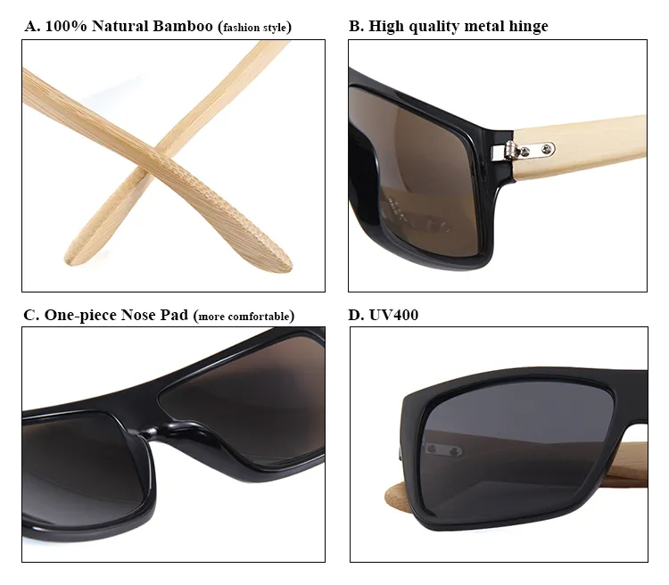 Eco Friendly Uv400 sfumature personalizza logo maschi Gafas de sol bambu donne riciclate donne fatte a mano occhiali da sole in legno di bambù 20218910309