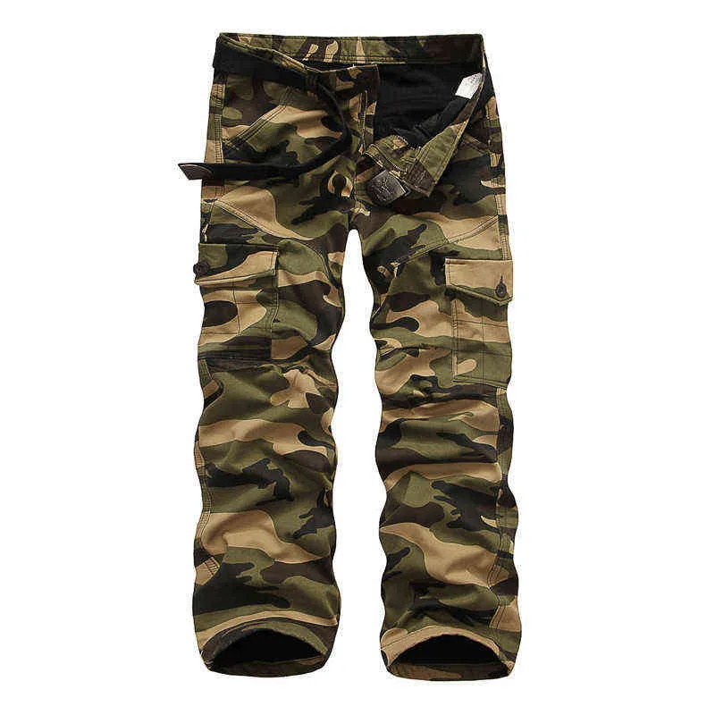 Polaire Cargo Pantalon Hommes Casual Lâche Multi-poches Pantalon Hommes Hiver Militaire Armée Combat Camouflage Tactique Pantalon Homme Vêtements 211112