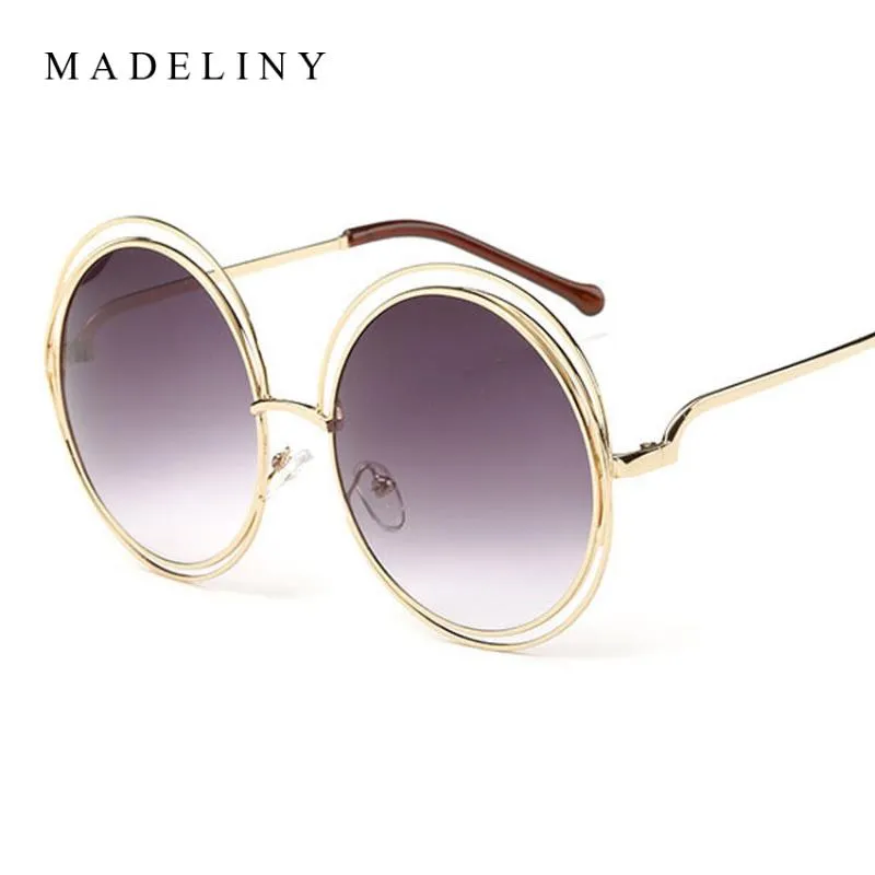 Óculos de sol est moda carlina redondo wire-frame 2021 vintage óculos de sol feminino marca designer ma164248o