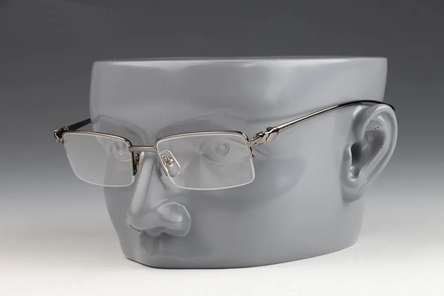 Designer sem aro óculos de sol para mulheres homens óculos de leitura quadrados ouro prata metal liga quadros lentes claras 54-18-1402312