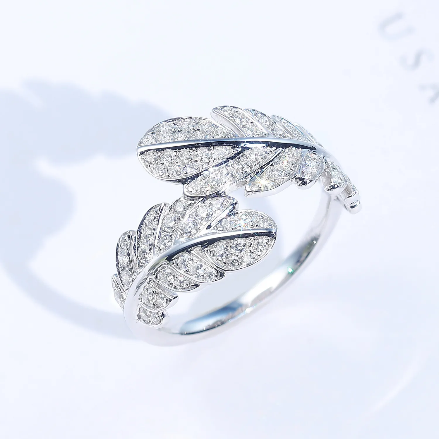 Sterling Silber 925 Ring Feiner Diamantschmuck Feder Silber 925 Schmuck Bizuteria Anillos De Hochzeit Diamantring