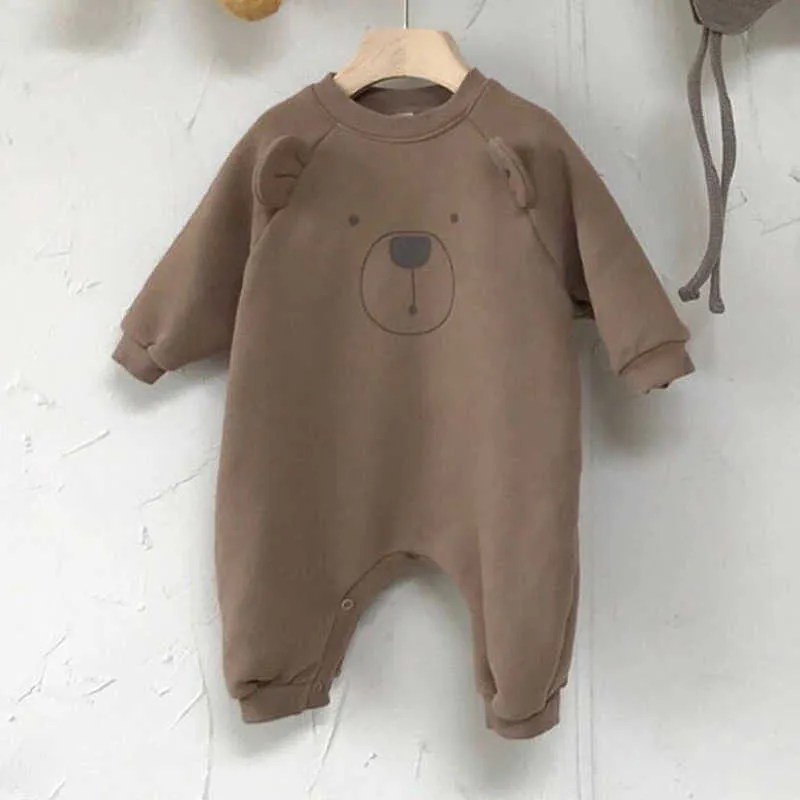 Bear Leader Spring Baby Cartoon Söt Rompers Mode Spädbarn Flickor Boys Kläder Full Sleeve Spädbarn Playsuit Borns Kostymer 210708
