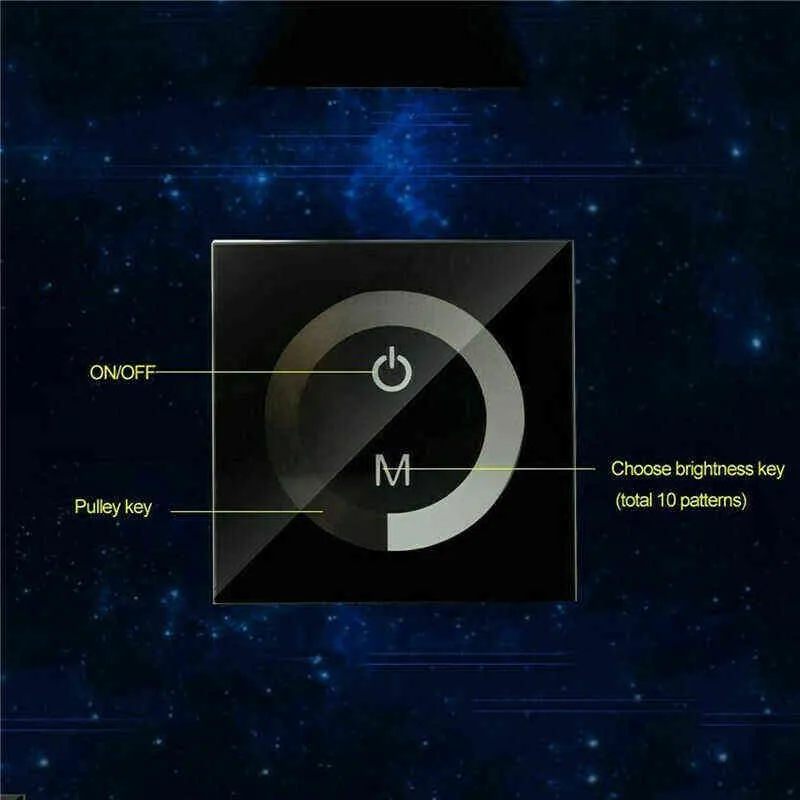 DC 12V-24V Touch Panel LED Lampor Dimmer Smart Controller Väggmonterad Switch Lights Controller DC Panel Touch Switch Hårdvara W220314