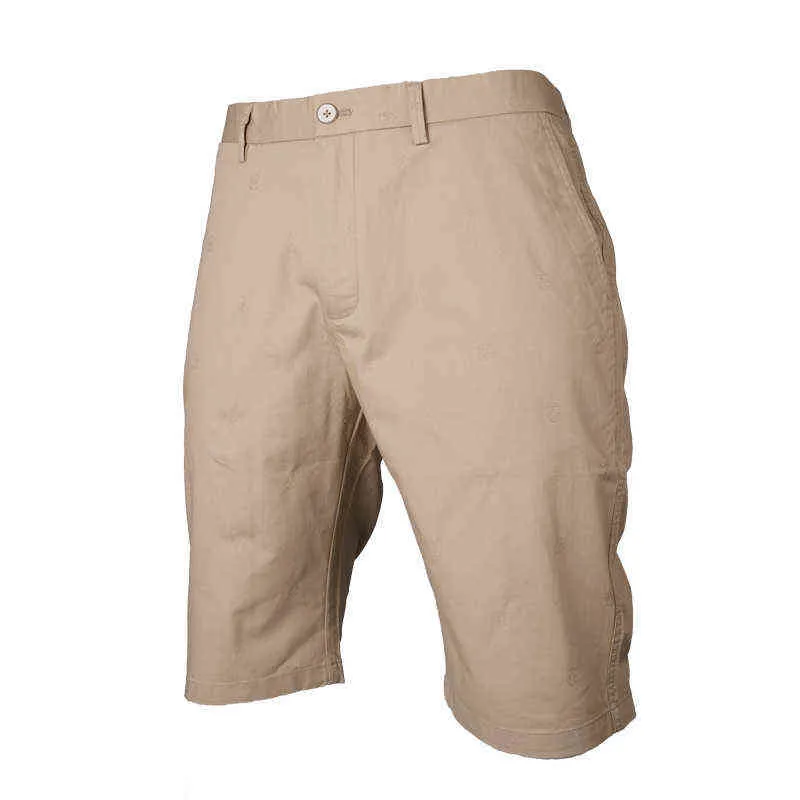 Mäns sommar bomull fast casual shorts män hög kvalitet affärsarbete strand shorts manlig rippad kort byxor smal passform h1206