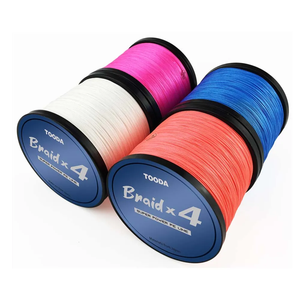 2022 New TOODA 1000M 1094Yds 4 Strands Braided Fishing Line Multicolors PE Line Strength Japanese Braided Wire Accessories291s