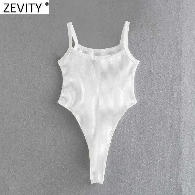 Zevity Verano Mujeres Sexy Negro Blanco Color Piñints Slim Bodysuits Femenino Chic Hollow Out Playsuits de punto SIAMESE ROMPER LS9298 210603