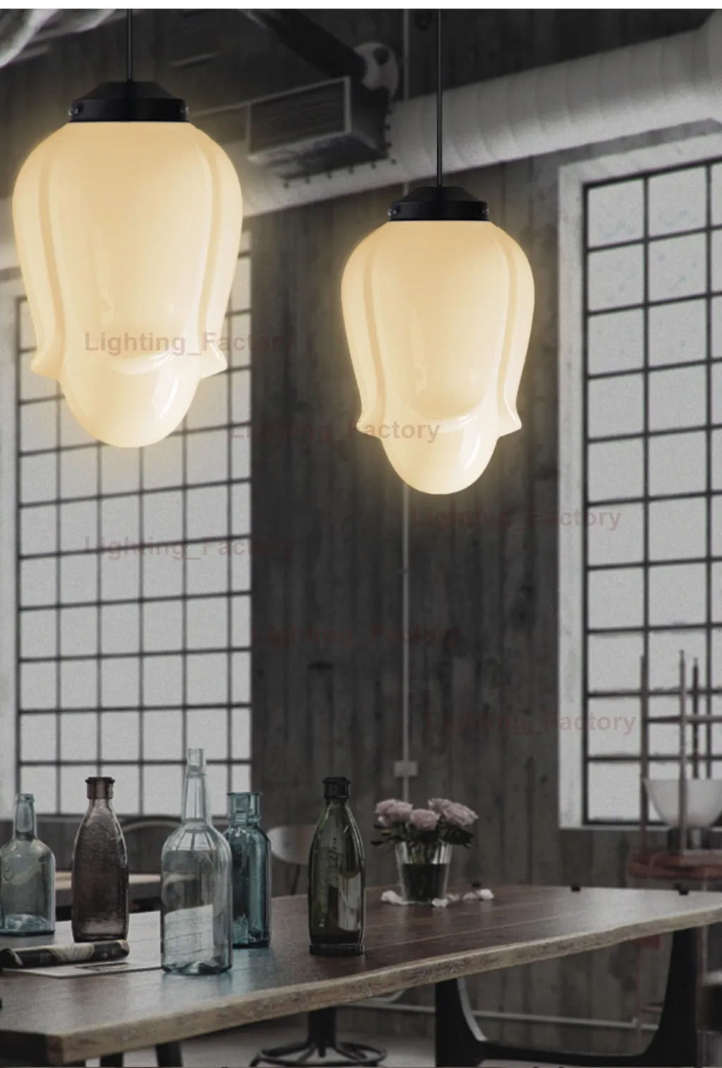 Milk White Glass Wiselant Lampka Art Deco Lampa Vintage Północna Europa Zawieszenie Oświetlenie Nordyc