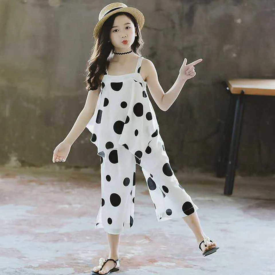 Baby Girls Sets Summer Sport Casual Mid Big Girl Kids Suits White Color T-shirt +Short Age 3T 4 6 8 10 12 Girls Clothes X0902