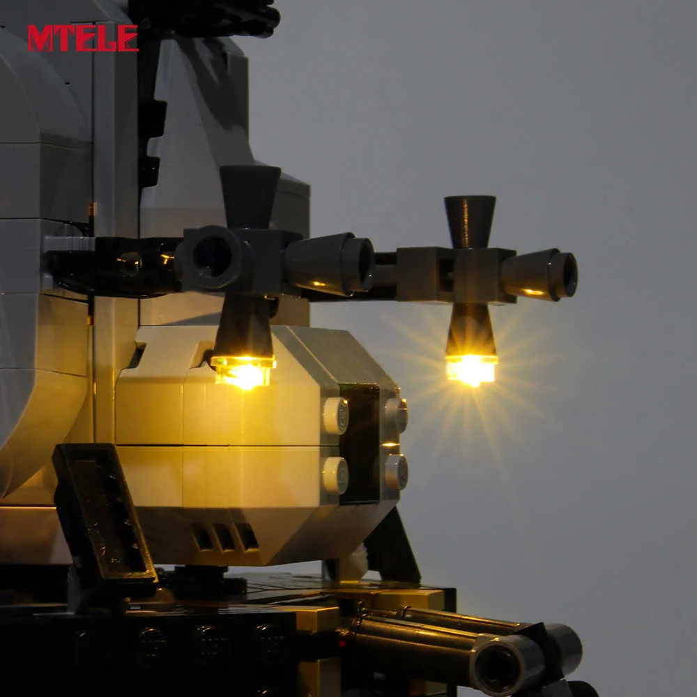 MTELE 브랜드 LED 가벼운 키트 크리에이터 APOLLO 11 LUNAR LANAR 호환 10266 Q0624