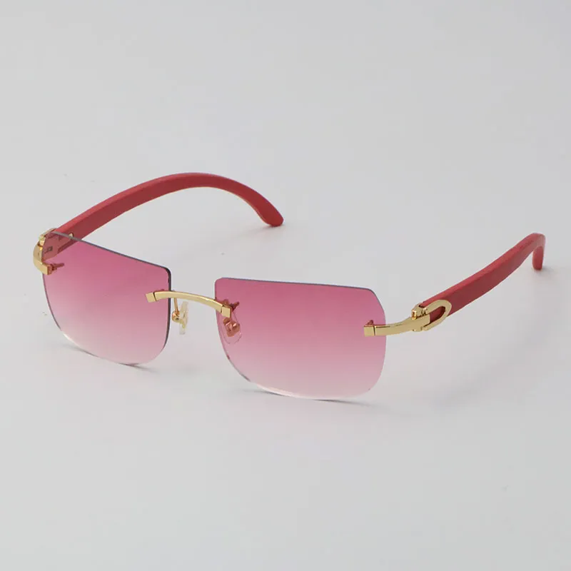 2022 Nowy styl sprzedaży czerwone drewniane okulary przeciwsłoneczne metalowy niebieski drewniany krawędź 18K Gold C dekoracja męska i żeńska luksusowe okulary 294R