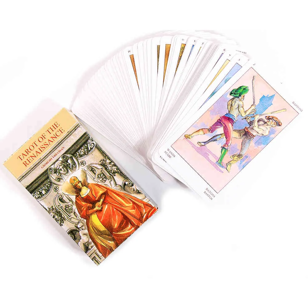 Tarot du pont de la Renaissance avec cinq langues pour les débutants Divination 78 jouet de plateau de jeu de cartes en couleur populaire