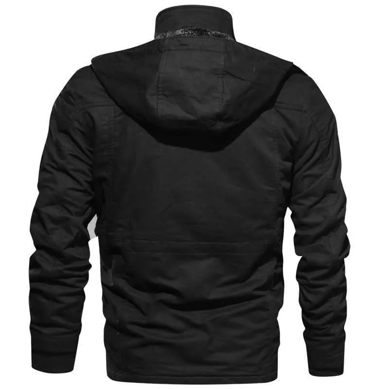 Veste hommes épais chaud bombardier militaire vestes tactiques hommes vêtements d'extérieur polaire respirant coupe-vent à capuche manteaux 5XL vêtements 211023