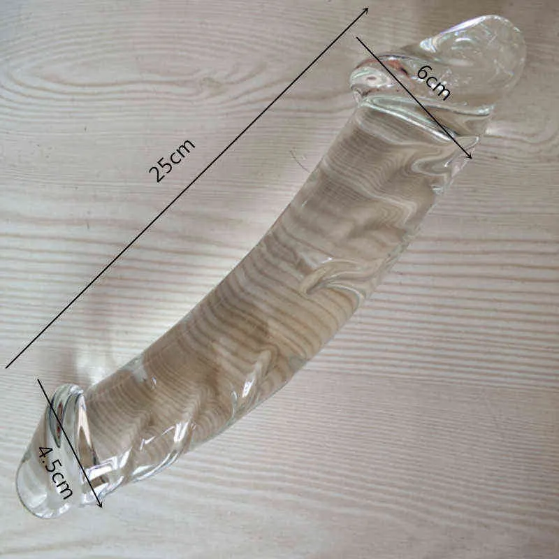 大きなダブルガラスディルドクリスタルアナルロングディルドバットプラグ偽ペニスディックGSPOT女性マスターベーションセックスおもちゃ男性21111484530