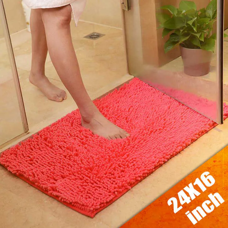 Küche Badezimmer Tür Matte Rechteck Wasser Absorption Teppiche Einfarbig Bad Teppiche Home Supplies Matten für Boden Hand Tufting 210928