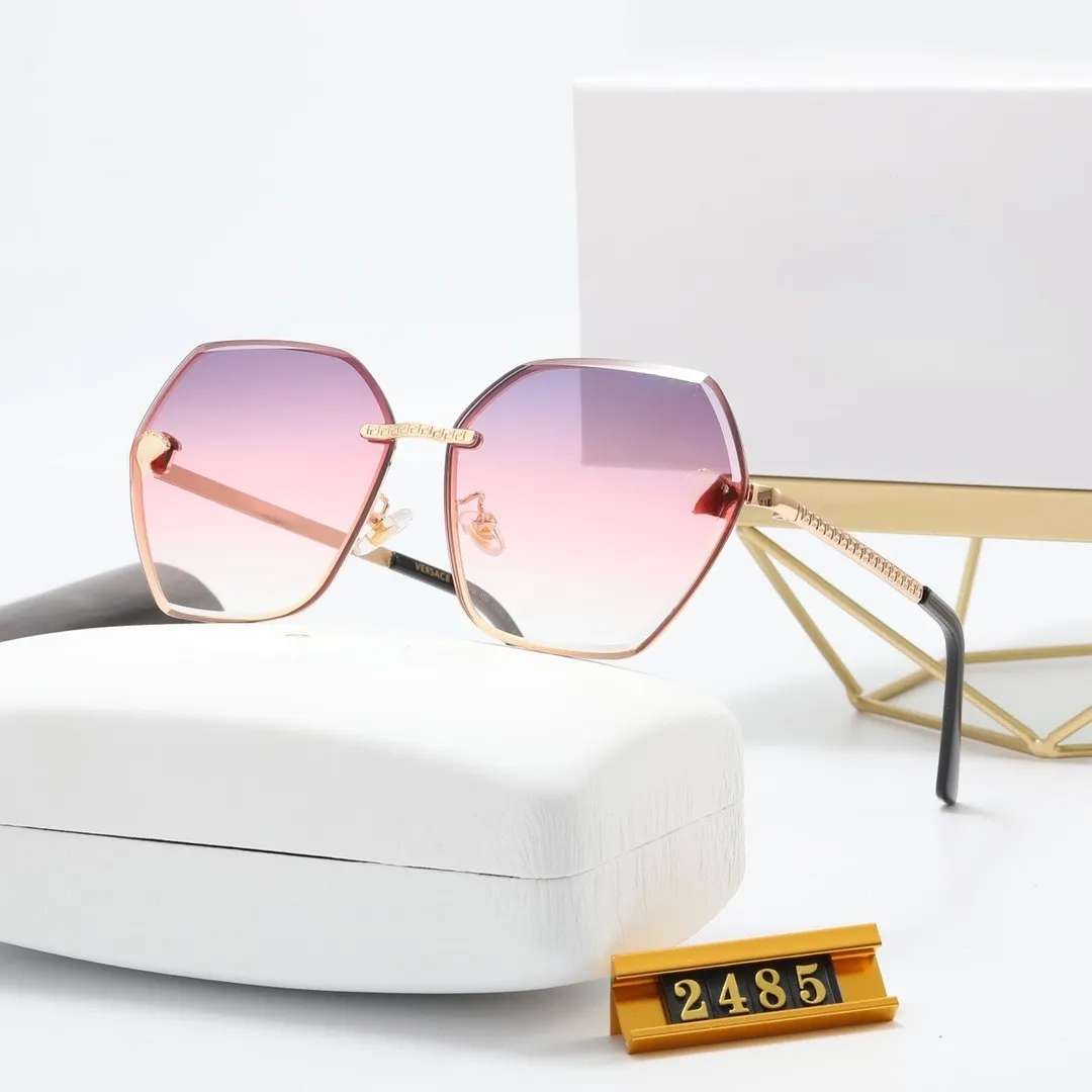 gafas de sol diseñador uv400 diseño sin marco hombres mujeres moda allmatch gafas de sol de luz polarizada con caja