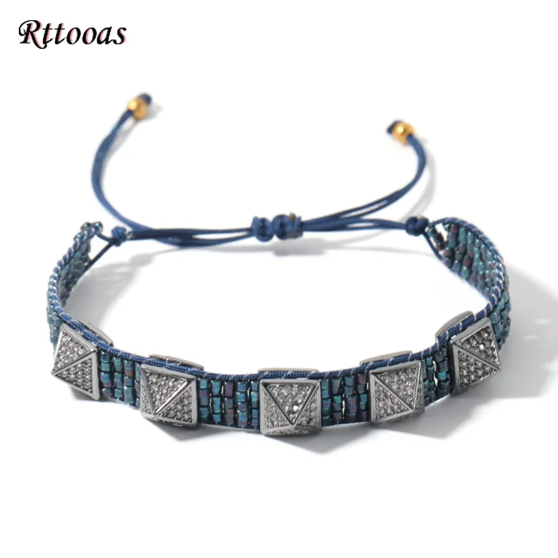 Rttooas MIYUKI Turkish Evil Eye Bracelets Women Pulseras Mujer Moda 2020 Handmade Loom Bead Bracelet Crystal Tassel Jewelry