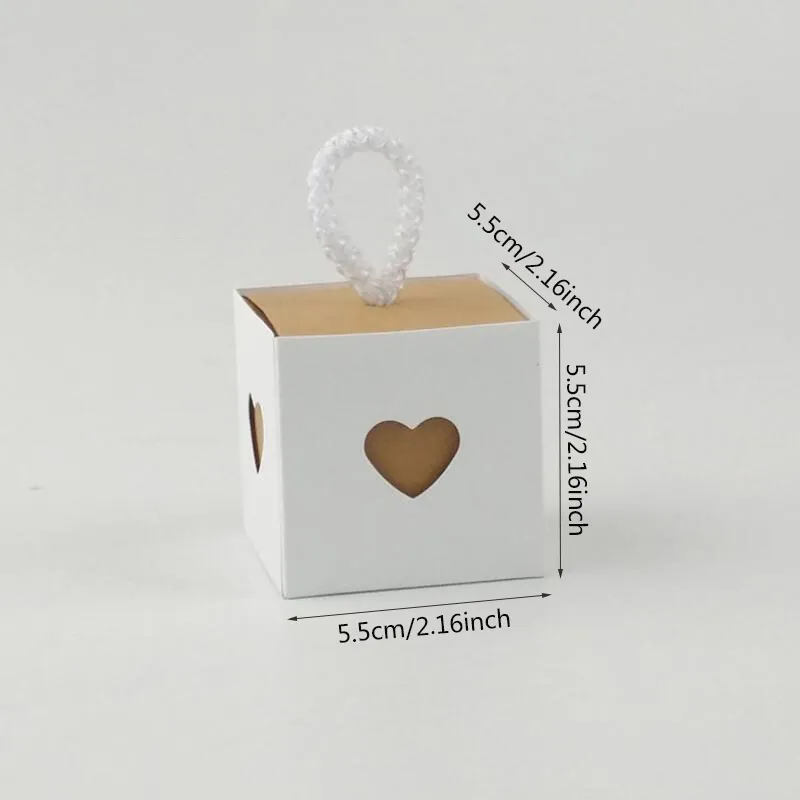 vuoto carta kraft cuore scatola di caramelle scatole regalo scatola di imballaggio fai da te bomboniere ospiti compleanno natale decorazione di nozze 210402