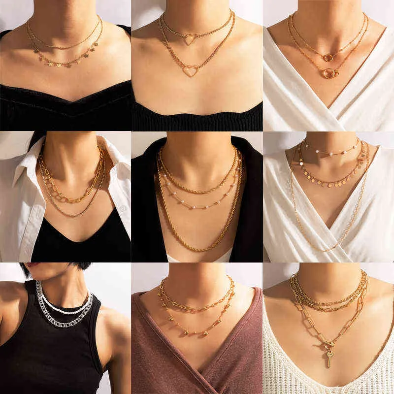 Tocona nouveau collier pendentif clé papillon à la mode pour les femmes Chrams or plaquette alliage métal fête bijoux accessoires collier G1206