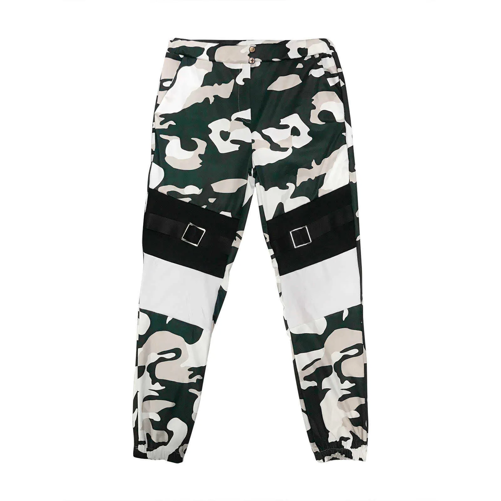 2021 Streetwear Camouflage Spodnie Hip Hop Cargo Spodnie Kobiety Wysokiej Talii Spodnie dresowe Boyfriend Spodnie Camo Spodnie Pantalon Femme Q0801