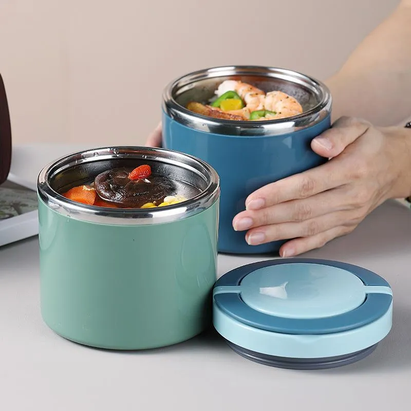 Geschirrsets Frühstückstasse Suppe Schüssel Edelstahl tragbarer Lunchbox Brei Thermalspeicherbehälter Bento mit HA256K