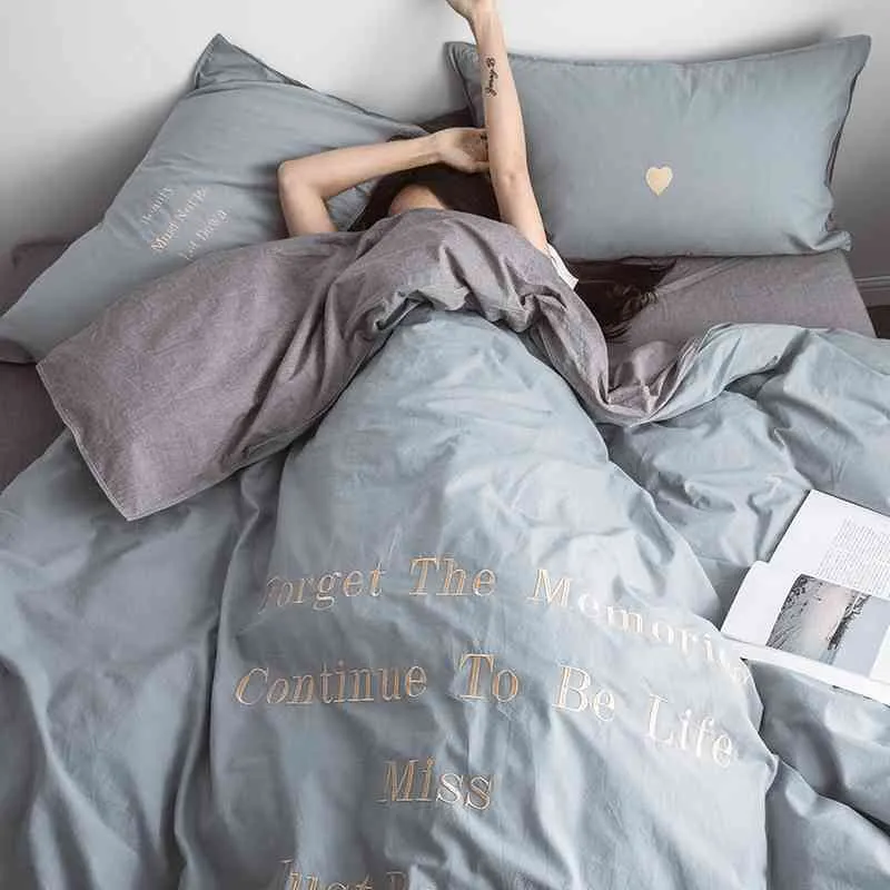 北ヨーロッパで洗浄された綿のinsクラシック寝具セット冬の新鮮なスタイルカバーベッドリネンフィットシート枕カバー201128271m