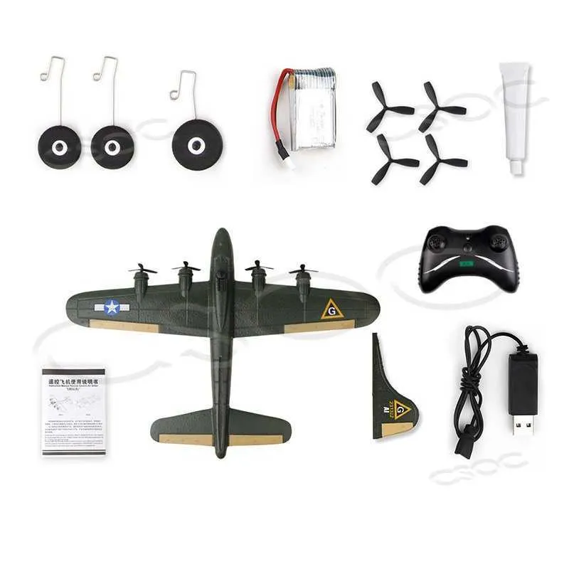 CSOC Remote-Controlled Aircraft B17 Drop-Resistant Fixed-Wing Glider EPP Foam Aircraft RC Airplane Planes Gift Boys Adult 211026