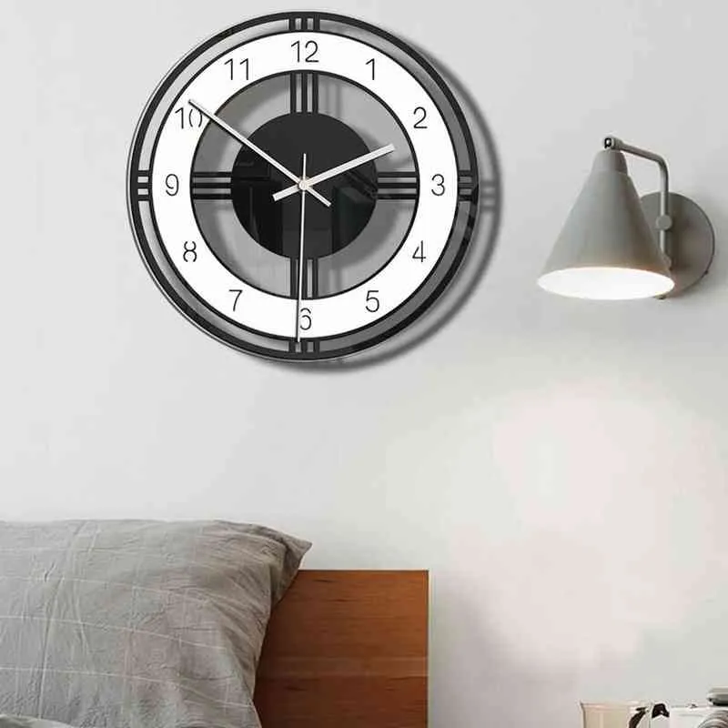 Noir 3D DIY Creative Murs Horloges Décoration de la maison grande horloge murale design moderne grandes horloges murales décoratives montre mur unique H1230