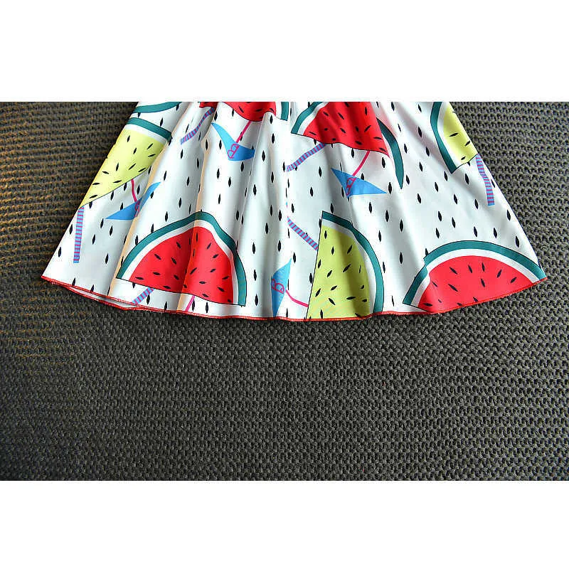 LOVE DD&MM Girls Dresses Summer Children's Clothing Cute Girl Fashion Strapless Watermelon Print Ruffled Doll Dress 210715