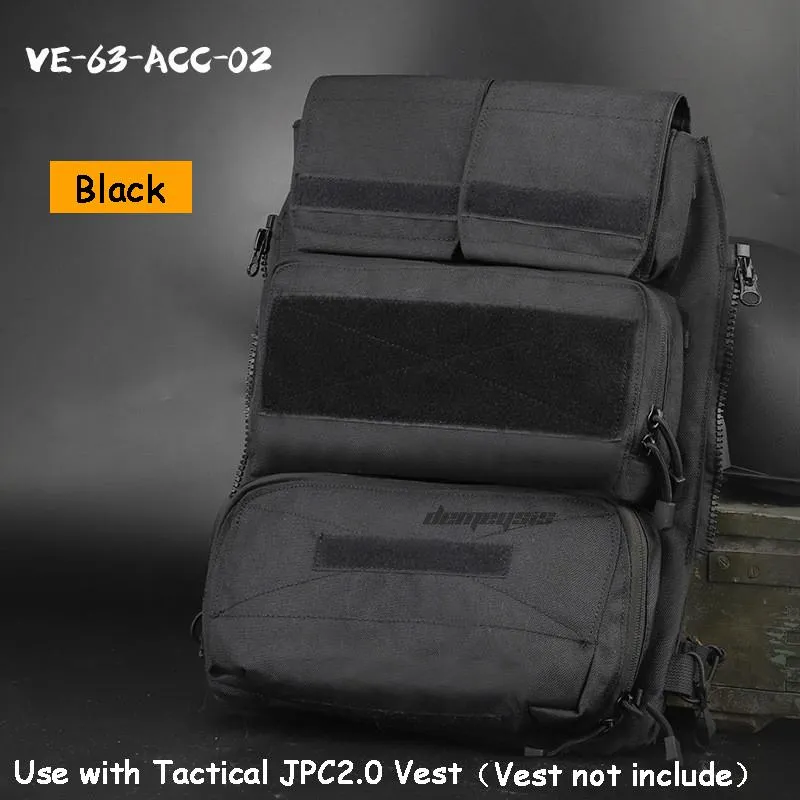 Sacs de trucs Sac de gilet de chasse en plein air JPC Tactique Pochette à fermeture éclair Tir militaire Panneau à fermeture éclair Sacs à dos248e